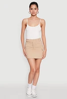 Womens High Waisted Cargo Skirt,