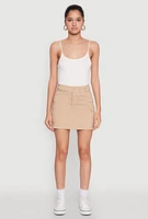Womens High Waisted Cargo Skirt,