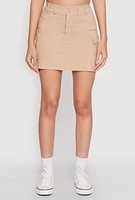 Womens High Waisted Cargo Skirt,