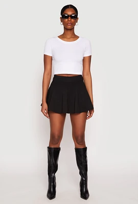 Womens Ponte High Waist Skort, Black, Size M