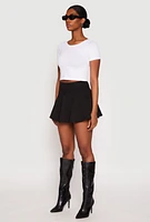Womens Ponte High Waist Skort, Black, Size M