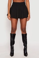 Womens Ponte High Waist Skort, Black, Size M