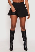 Womens Ponte High Waist Skort, Black, Size M