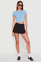 Womens Front Cargo Pocket Mini Skirt, XL