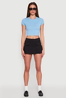 Womens Front Cargo Pocket Mini Skirt, XL