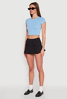 Womens Front Cargo Pocket Mini Skirt, XL