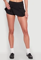 Womens Front Cargo Pocket Mini Skirt, XL