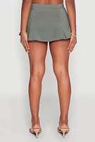 Womens Front Cargo Pocket Mini Skirt, Green, Size S