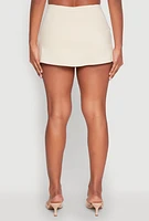 Womens Front Pocket Mini Skort, Khaki,
