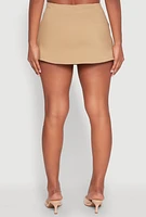 Womens Front Pocket Mini Skort, Khaki,