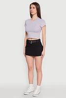 Womens High Waisted Belted Cargo Skirt,