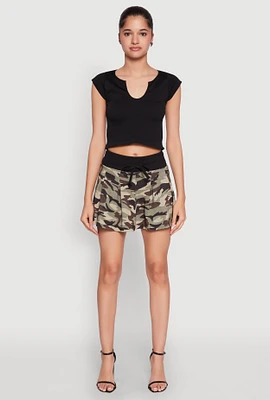Womens Drawstring Pleated Skirt, Multi, Size L