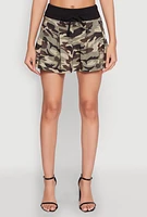 Womens Drawstring Pleated Skirt, Multi, Size M