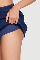 Womens Denim Micro Mini Bubble Skirt, Blue, Size S