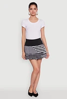 Womens Abstract Stripe Mini Bubble Skirt, Multi,