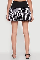 Womens Abstract Stripe Mini Bubble Skirt, Multi,
