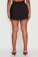 Womens Mini Pleated Skort, Black, Size M