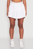 Womens Mini Pleated Skort, White, Size L