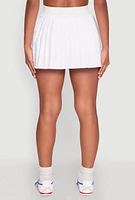 Womens Mini Pleated Skort, White, Size L