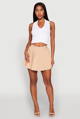 Womens Mini Pleated Skort,