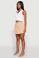 Womens Mini Pleated Skort,