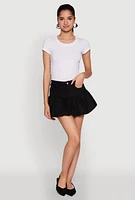 Womens Twill Mini Bubble Skirt,