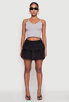 Womens Textured Knit Mini Skirt, Black, Size XL