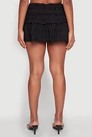 Womens Textured Knit Mini Skirt, Black, Size XL
