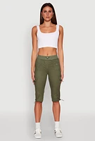 Womens Toggle Drawstring Cargo Capris,