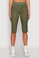 Womens Toggle Drawstring Cargo Capris,
