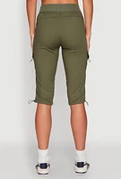 Womens Toggle Drawstring Cargo Capris,