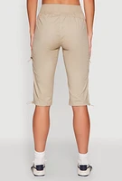 Womens Toggle Drawstring Cargo Capris,
