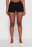 Womens WAX Distressed Denim Shorts,