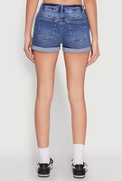 Womens WAX Distressed Denim Shorts, Blue, Size S
