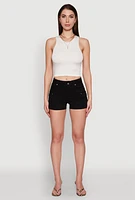 Womens WAX Twill Cargo Pocket Shorts, Black, Size S