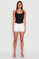 Womens WAX Twill Cargo Pocket Shorts, White, Size S