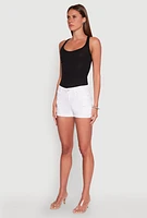 Womens WAX Twill Cargo Pocket Shorts, White, Size S