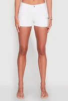 Womens WAX Twill Cargo Pocket Shorts, White, Size S