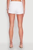Womens WAX Twill Cargo Pocket Shorts, White, Size S