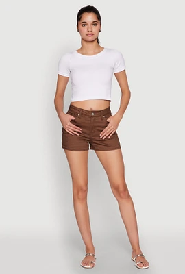 Womens WAX Twill Cargo Pocket Shorts,