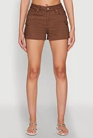 Womens WAX Twill Cargo Pocket Shorts,