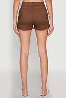Womens WAX Twill Cargo Pocket Shorts,
