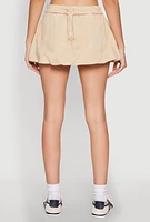 Womens Spoon Jeans Mineral Wash Zip Detail Denim Skort, Khaki, Size M