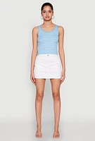 Womens WAX Twill Mini Cargo Skirt, White, Size S