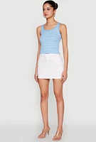Womens WAX Twill Mini Cargo Skirt, White, Size S