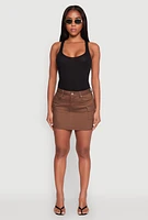 Womens WAX Twill Mini Cargo Skirt,