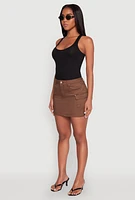 Womens WAX Twill Mini Cargo Skirt,