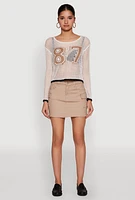 Womens WAX Twill Mini Cargo Skirt,