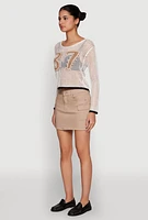 Womens WAX Twill Mini Cargo Skirt,