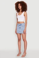 Womens WAX Denim Mini Skirt, Blue, Size M